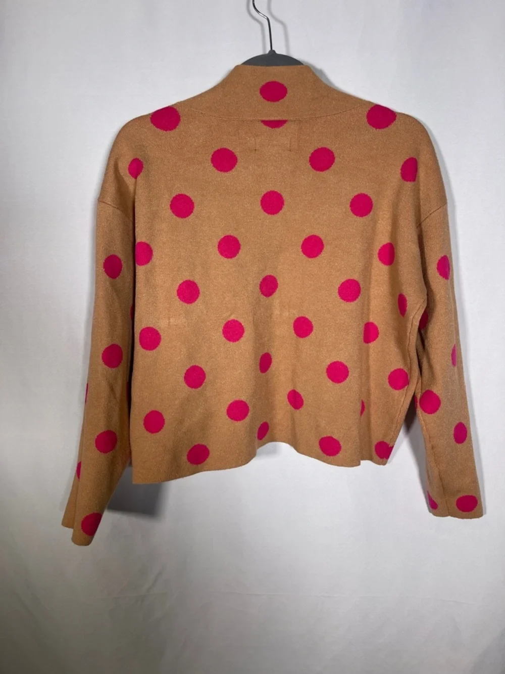 MAEVE ANTHROPOLOGIE WOMENS CARYS MOCK NECK PINK POLKA DOT SWEATER XS